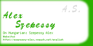 alex szepessy business card